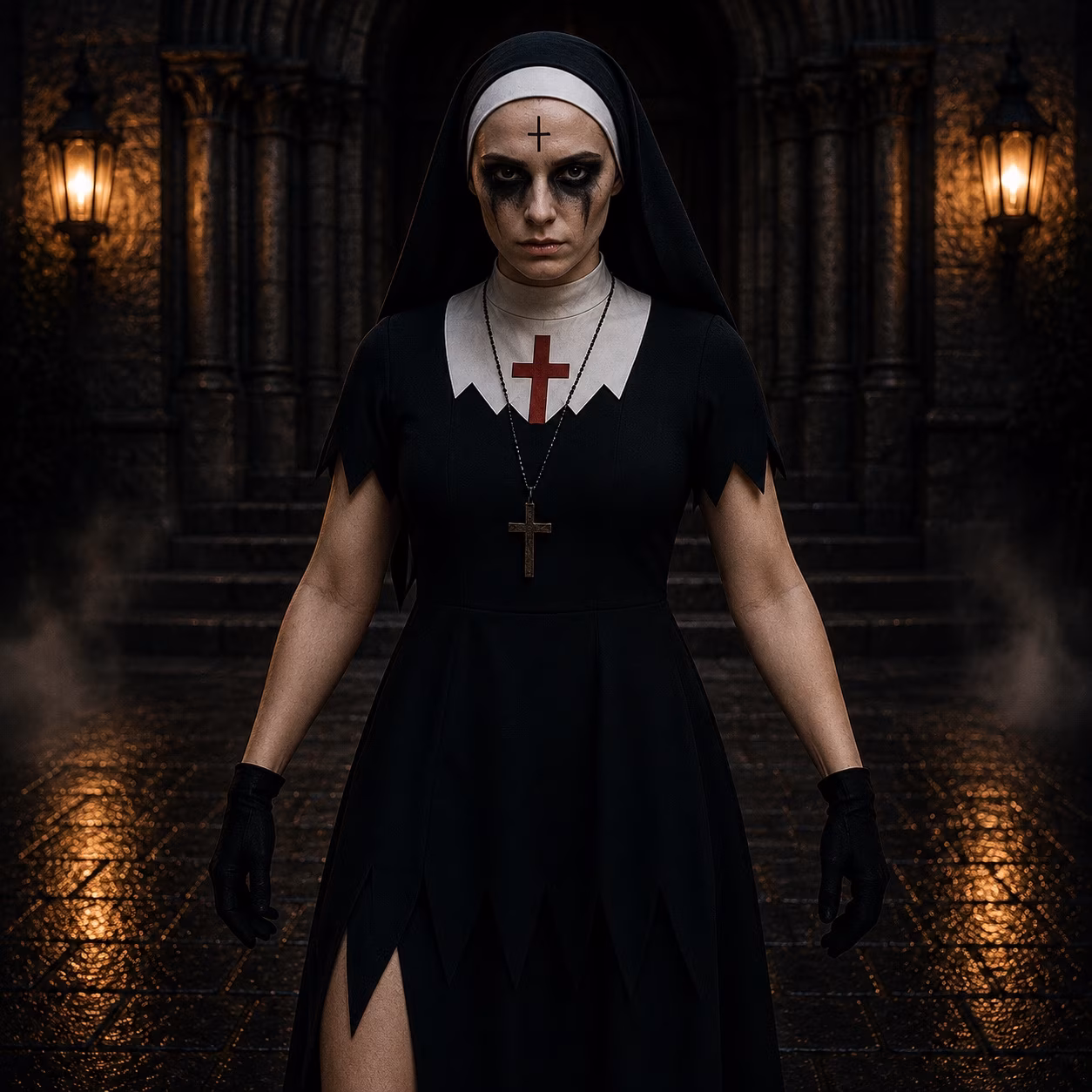 Horror Nonne Halloween Walking Act buchen Berlin
