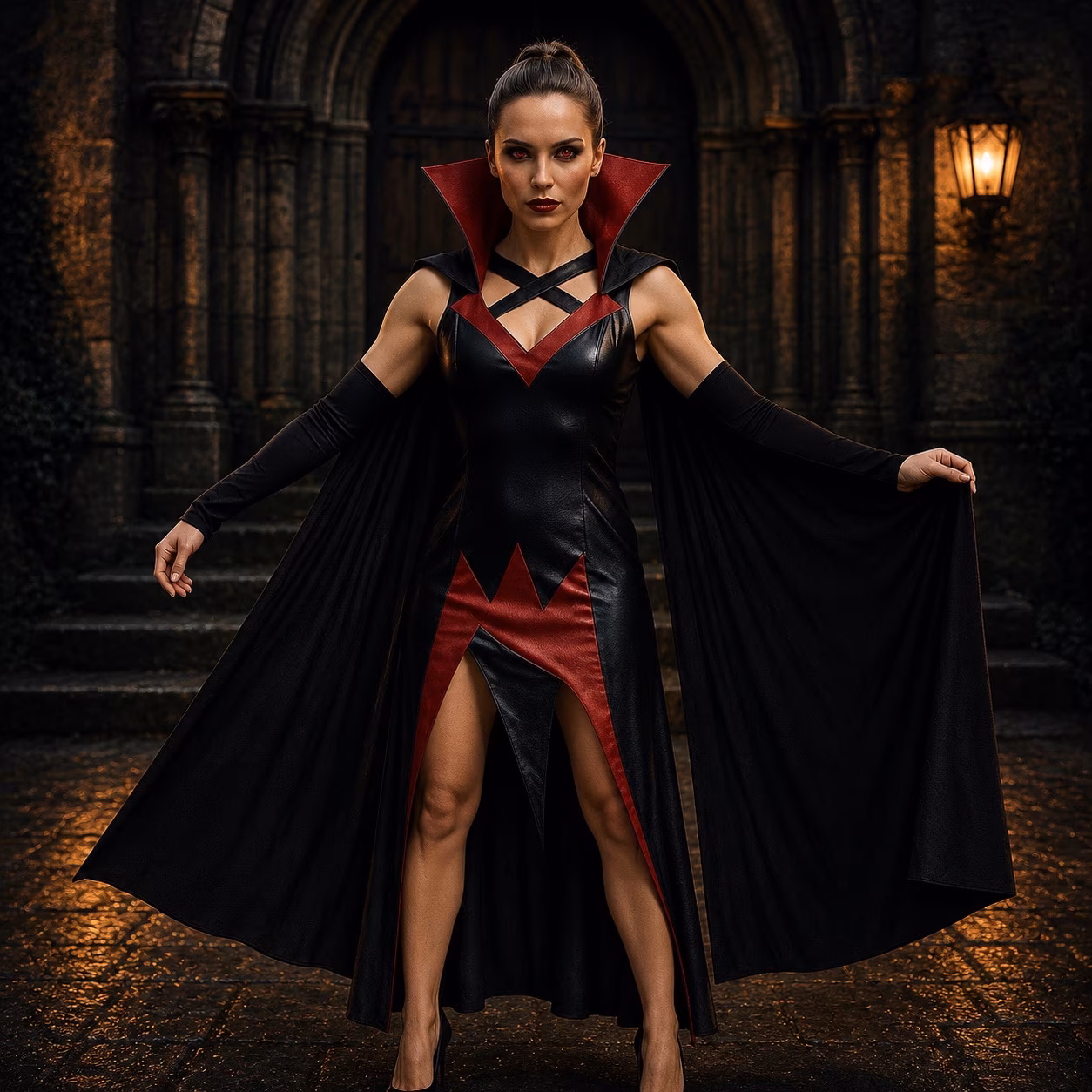 Vampir Lady klassisch Halloween Walking Act buchen Berlin