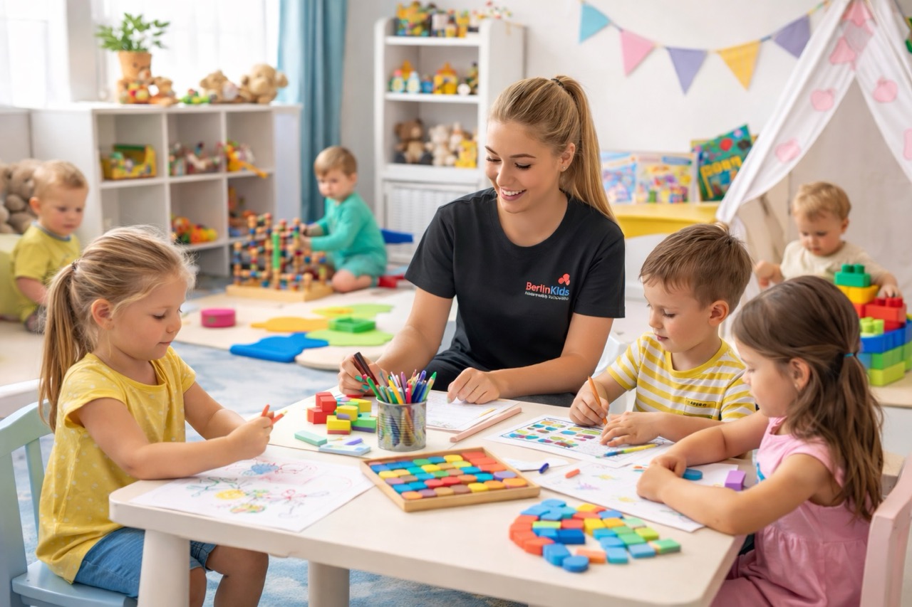 Kinderbetreuung für Events in Berlin – BerlinKids Betreuerin mit Kindern