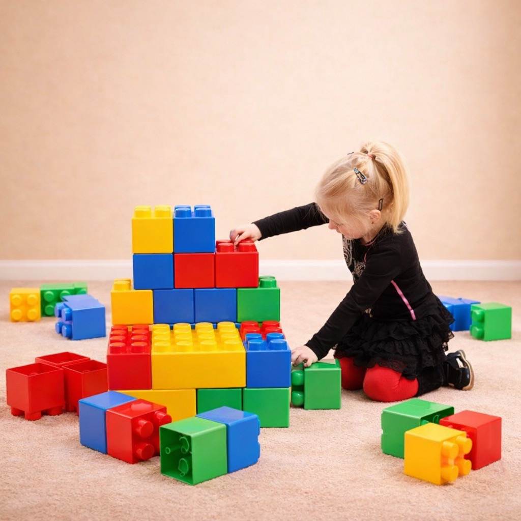 Große Lego Bausteine in verschiedenen Farben für Kinderevents mieten Berlin