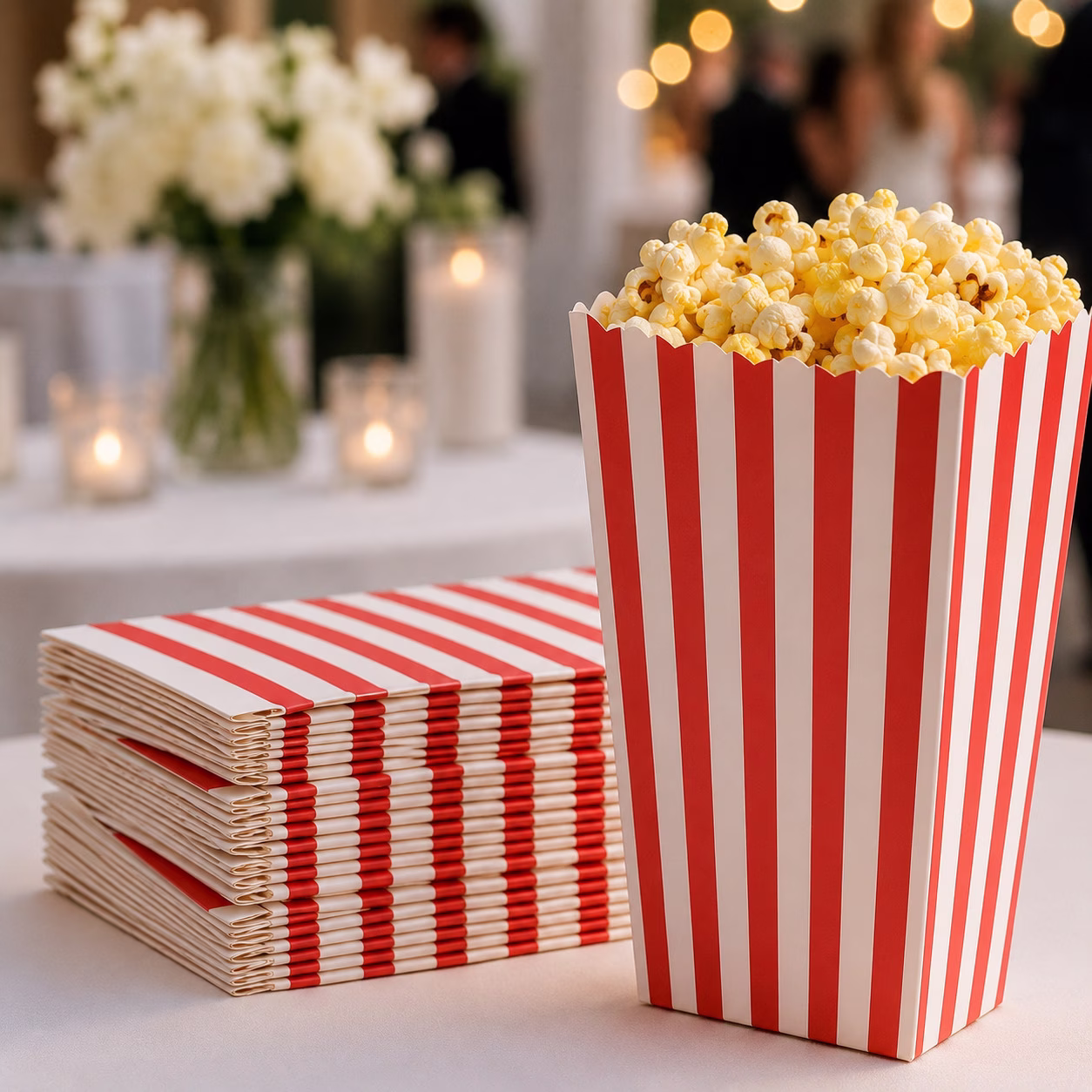 Extra Popcorn-Boxen aus Pappe – rot-weiß gestreift Berlin