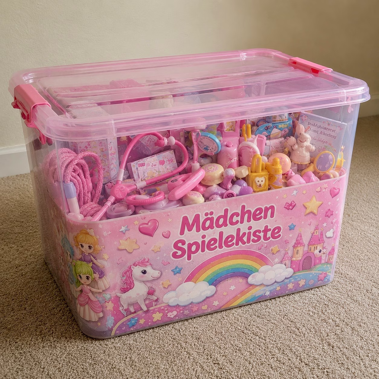 Mädchen-Spielekiste mit Puppen, Friseur-Set und Arzt-Set mieten Berlin