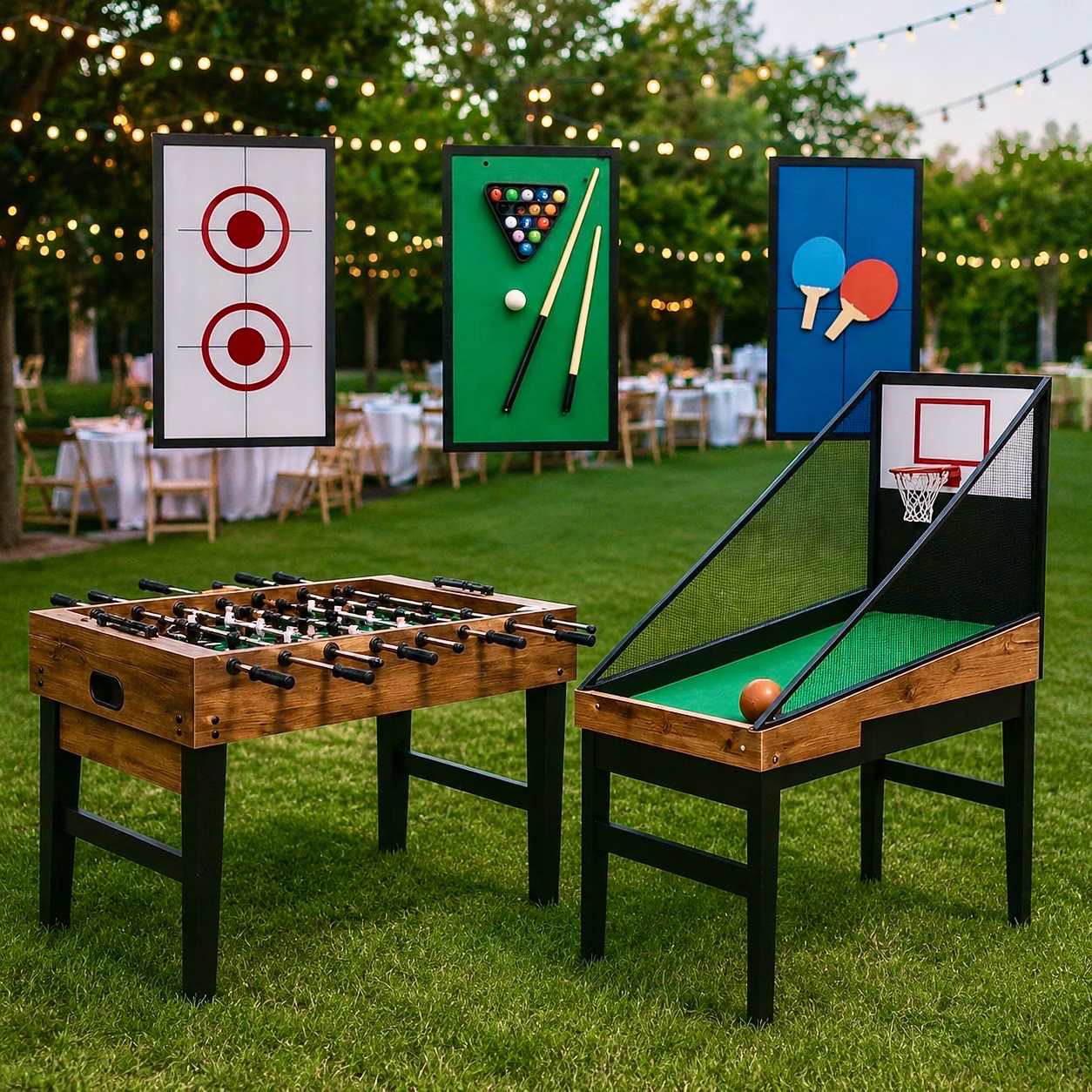 Multi-Sport-Spieltisch 5 in 1 mit Kicker, Tischtennis und Billard mieten Berlin