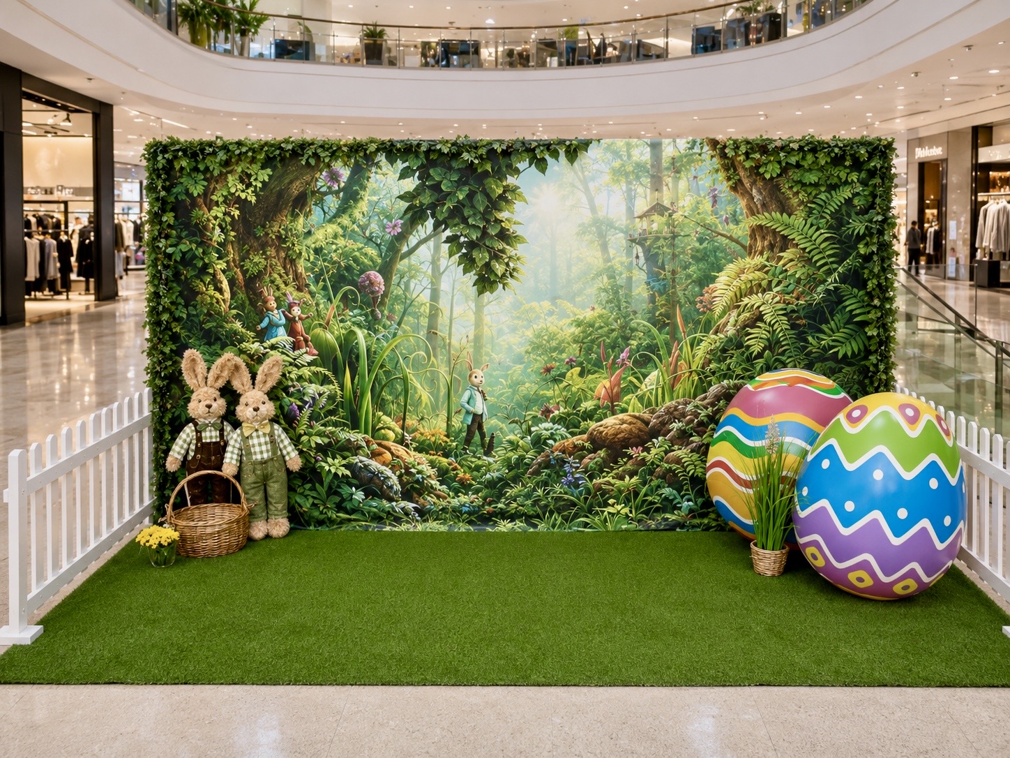 Oster-Fotospot Komplett-Set mit Dekoration und Hasenfiguren – BerlinKids Event