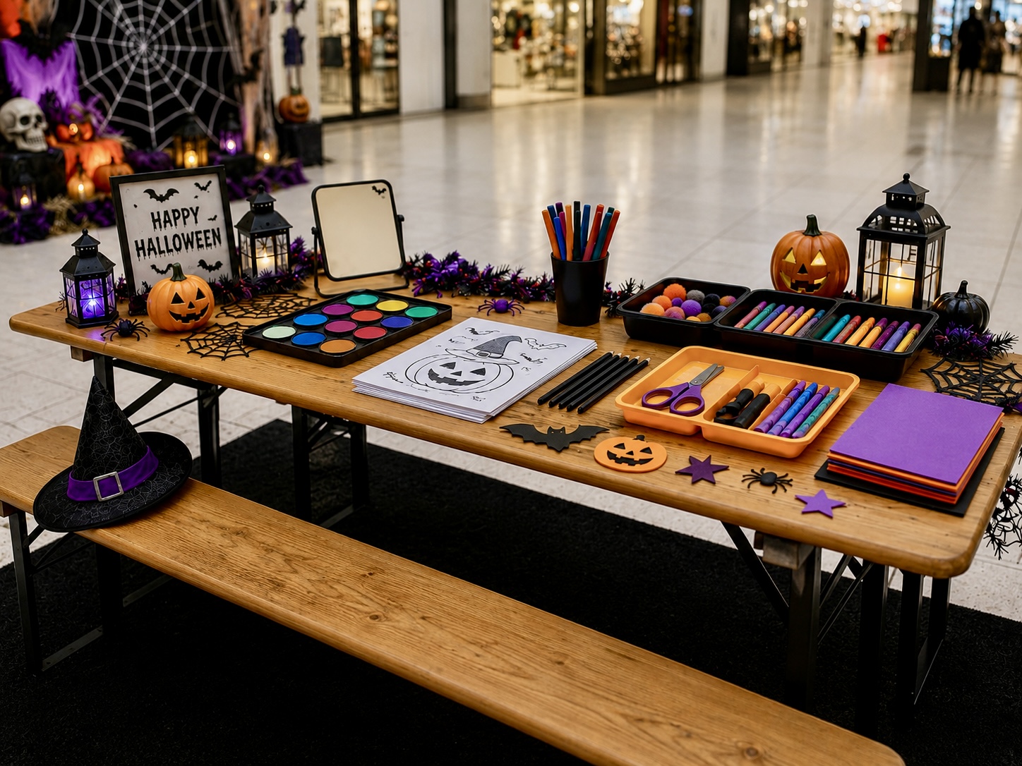 Halloween Bastel- und Kreativstation für Kinder buchen Berlin – Kinderschminken und Basteln