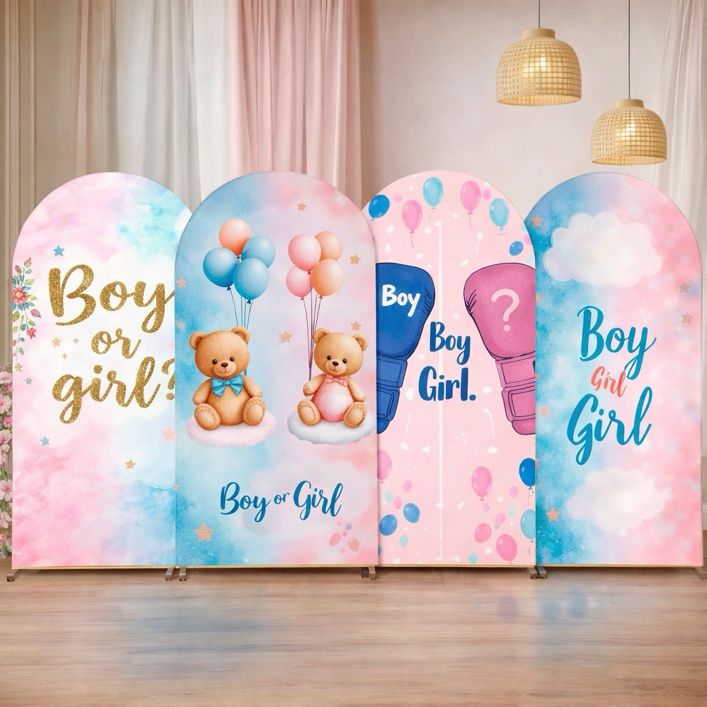 Gender Reveal Bogen-Backdrop mieten Berlin – BerlinKids
