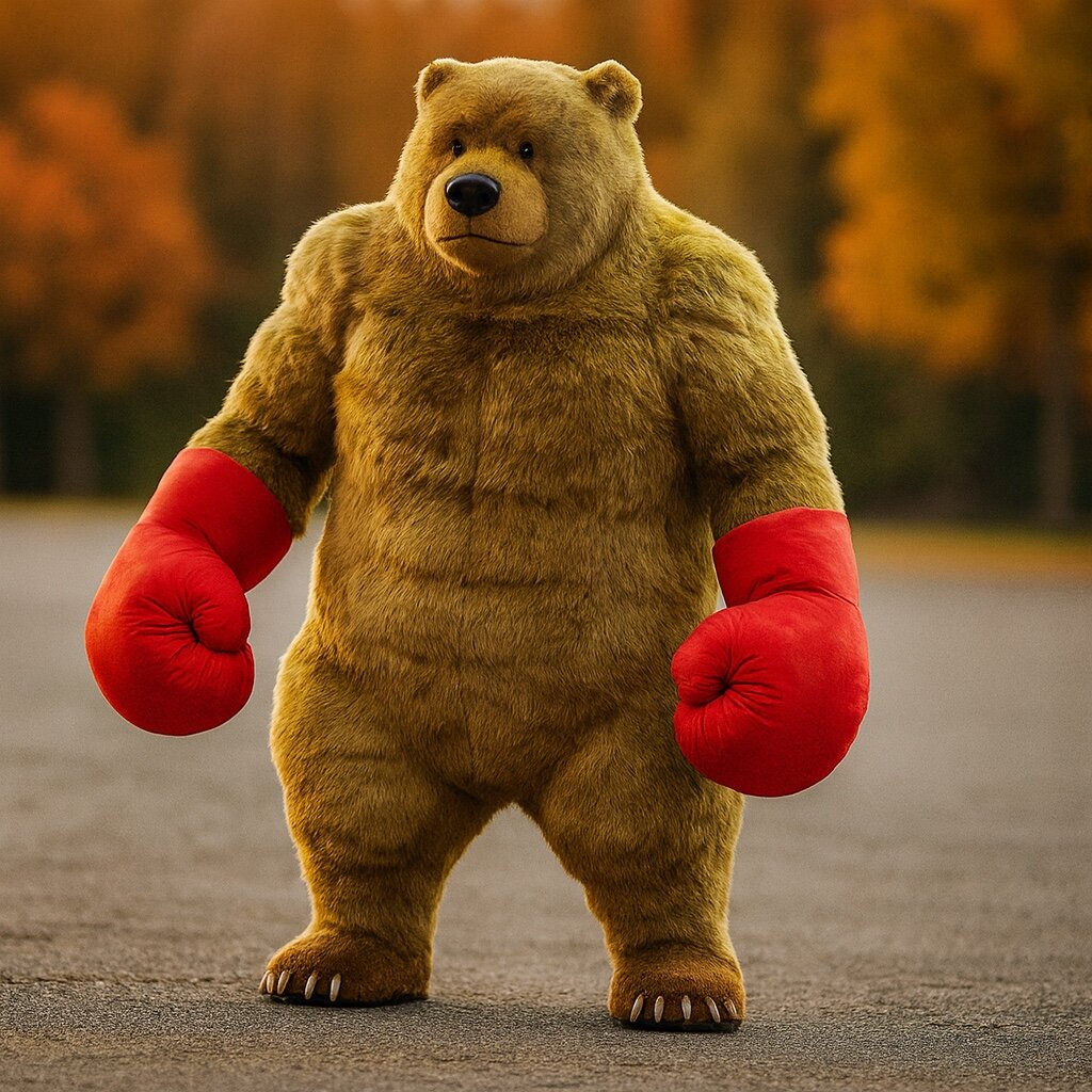 Heller Boxbär als XXL Partyfigur für Kindergeburtstag und Event in Berlin buchen