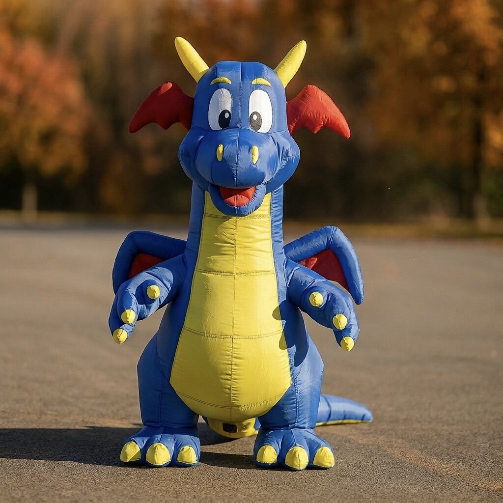 Blauer Drache als XXL Partyfigur für Kindergeburtstag und Event in Berlin buchen