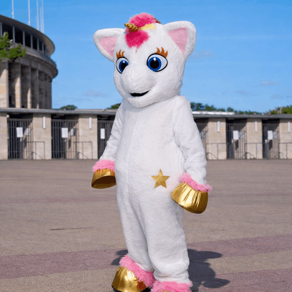Einhorn als Maskottchen für Kindergeburtstag und Event in Berlin buchen