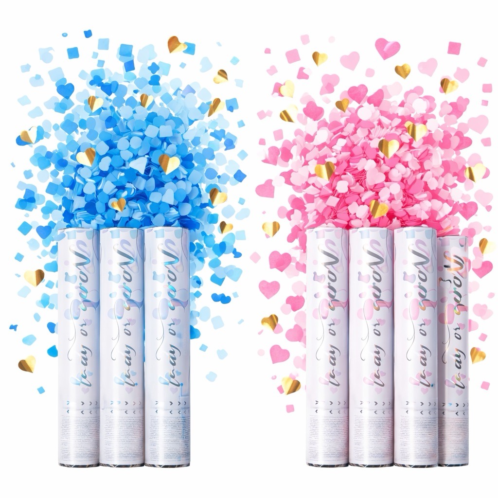 Gender Reveal Konfetti-Kanonen Blau und Pink