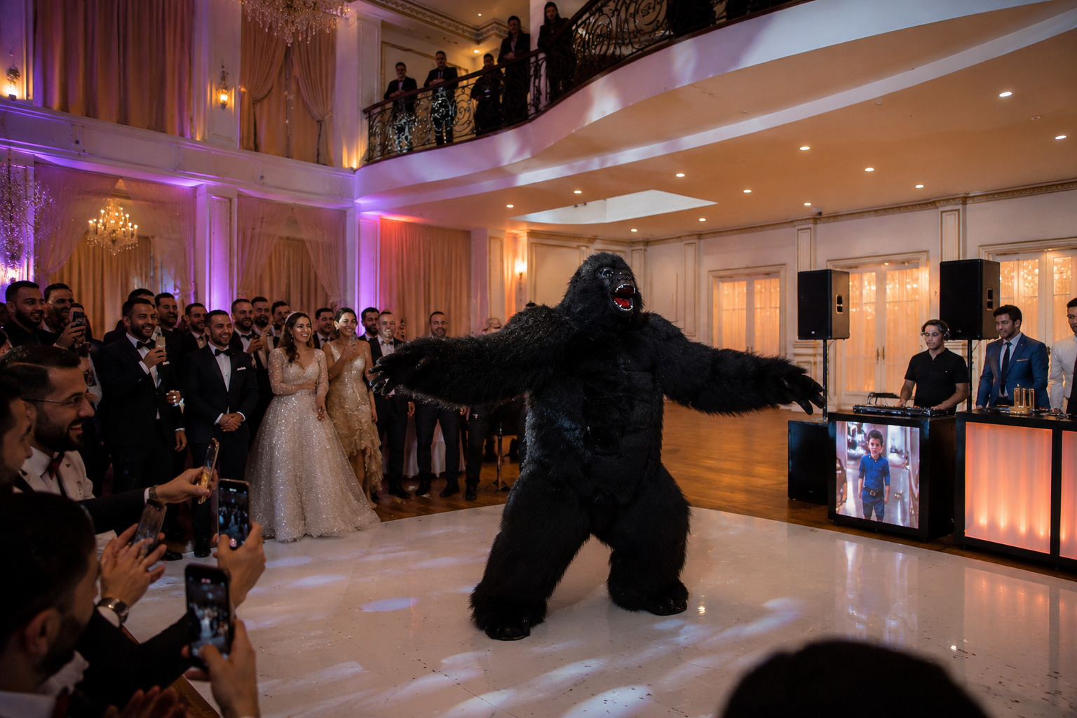 Gorilla als Hochzeits-Crasher von BerlinKids auf einer Hochzeit in Berlin