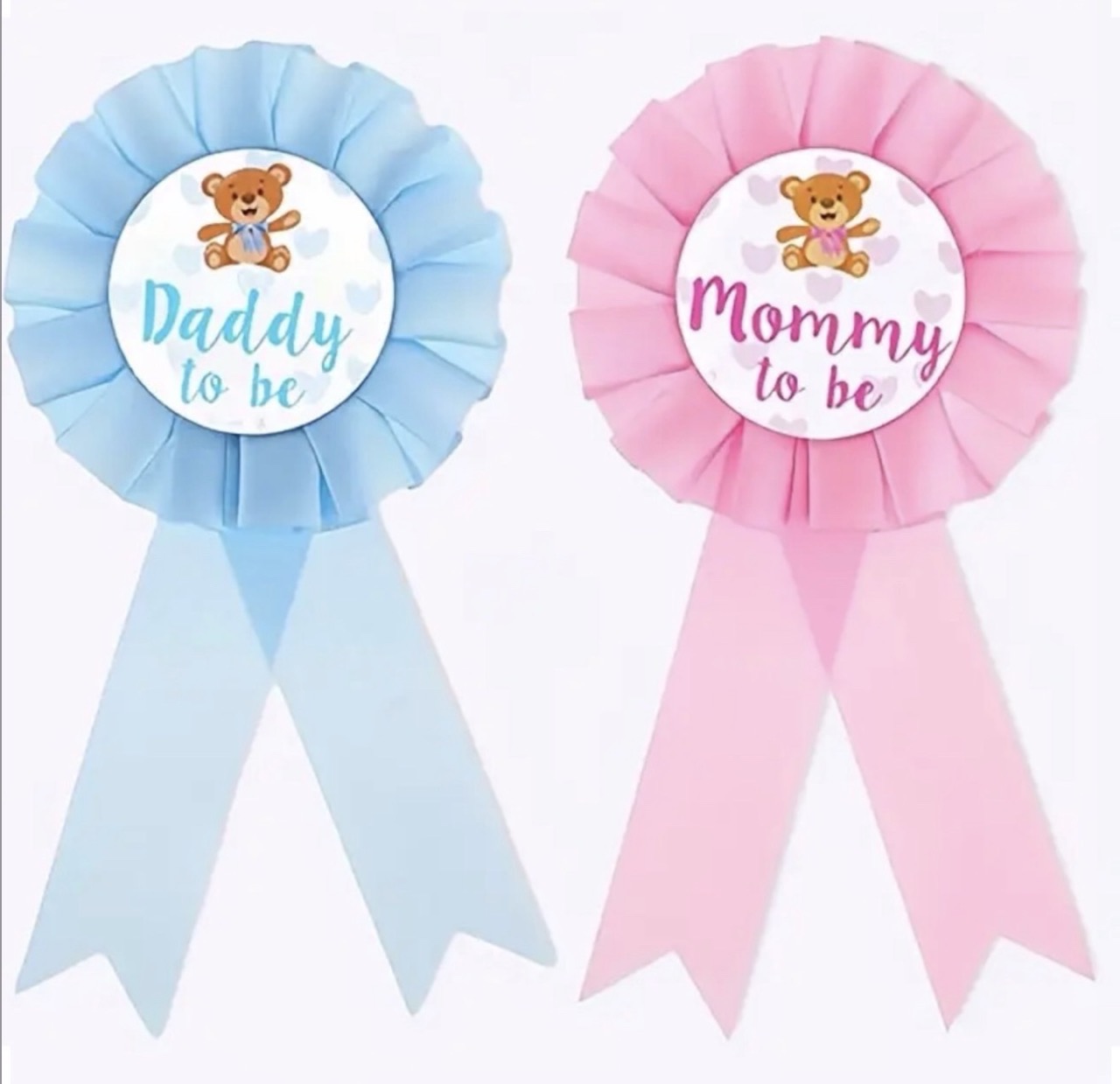 Mommy Daddy Badges Gender Reveal Babyshower