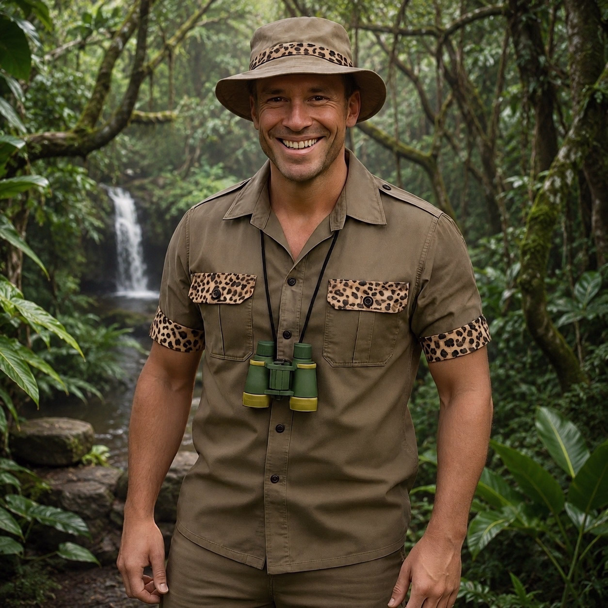 Safari Mann als Motto-Charakter für Kindergeburtstag und Event in Berlin buchen