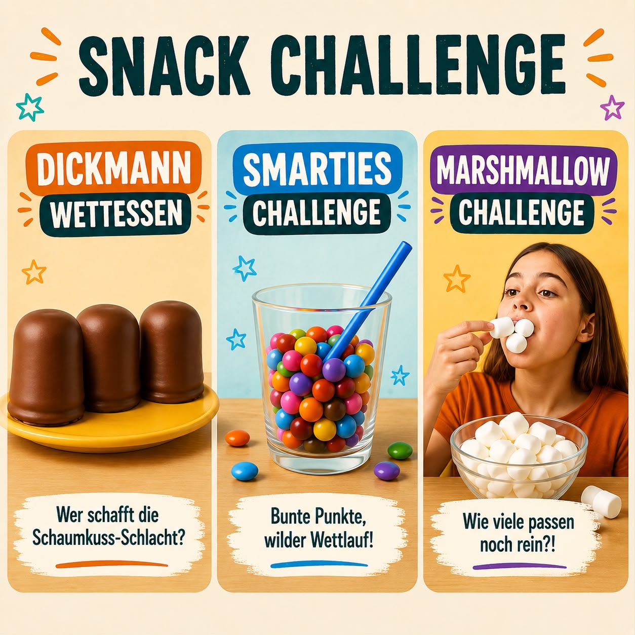 Snack Challenge als Extra Special für Kindergeburtstage und Events in Berlin buchen